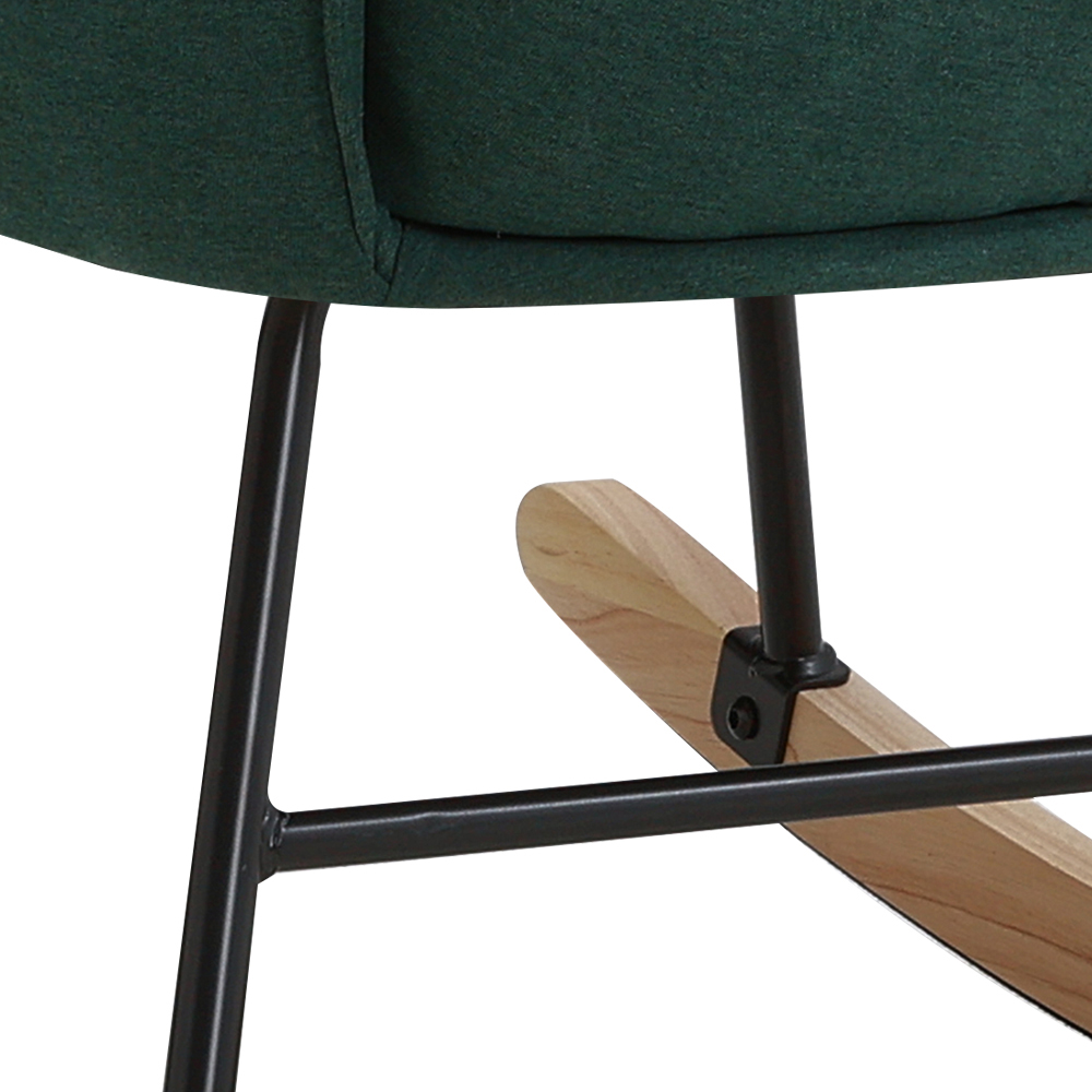 Living and Home Green Tufted Upholstered Rocking Chair Image 6
