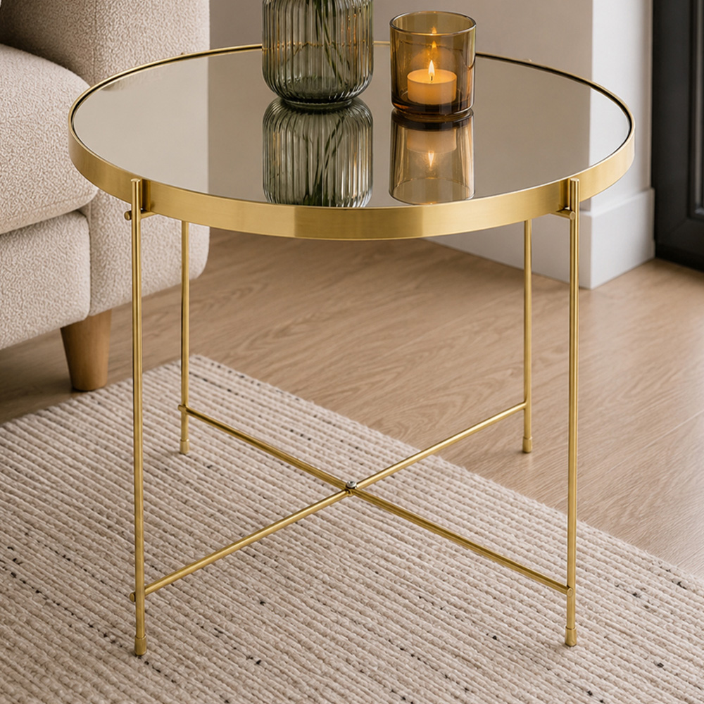 Premier Housewares Allure Large Mirrored Side Table Image 1