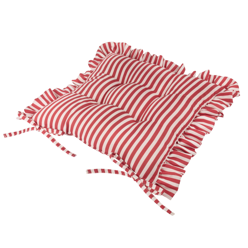 Wylder Millie Red Ruffle Seat Pad 40 x 40cm 2 Pack Image 4