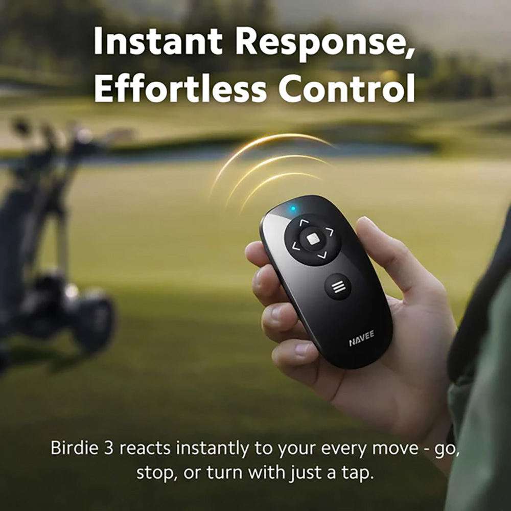 Navee Birdie 3 Black Foldable Dual-Motor Electric Golf Push Cart with Remote Image 3