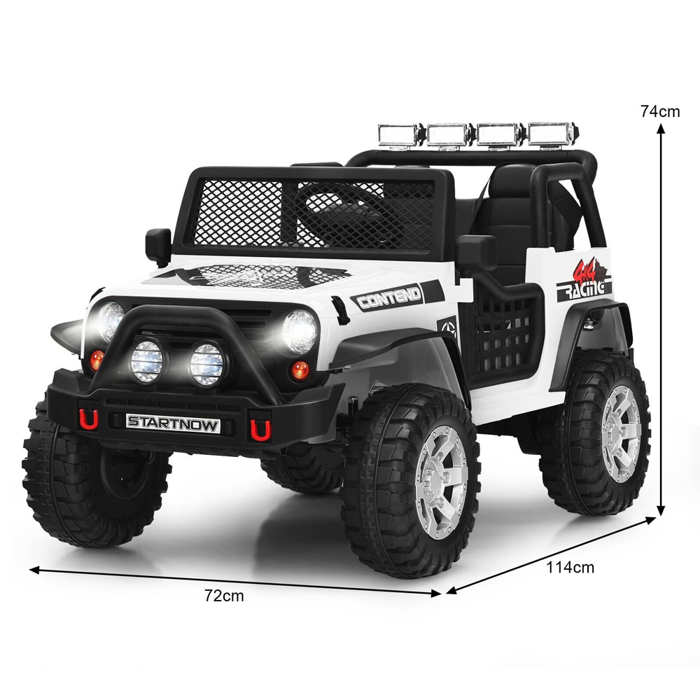 Costway White 2 Seater Kids Ride on Truck with Remote Control Image 9