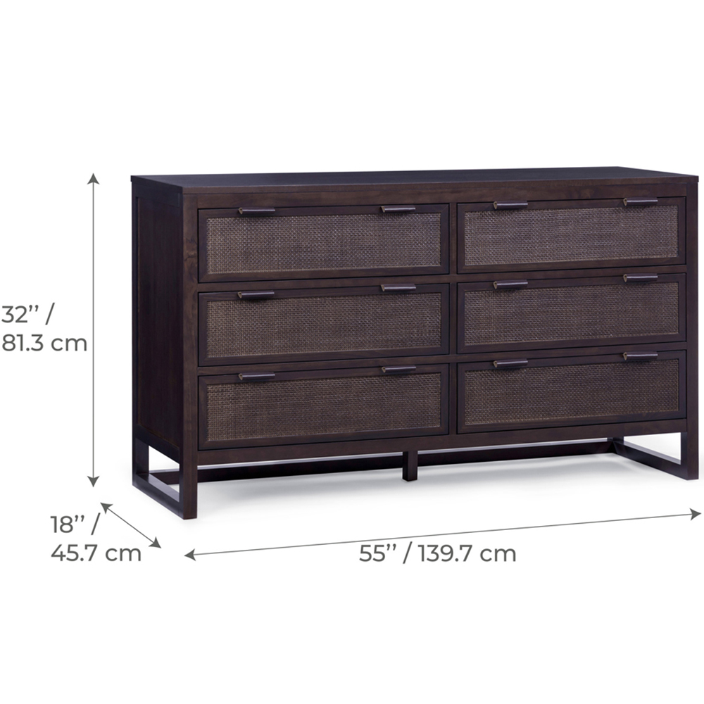 Teamson Home Hatteras 6 Drawer Espresso Dresser Image 9