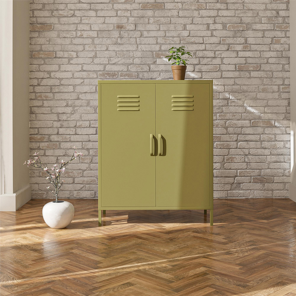 Dorel Bradford 2 Door Olive Metal Storage Cabinet Image 7