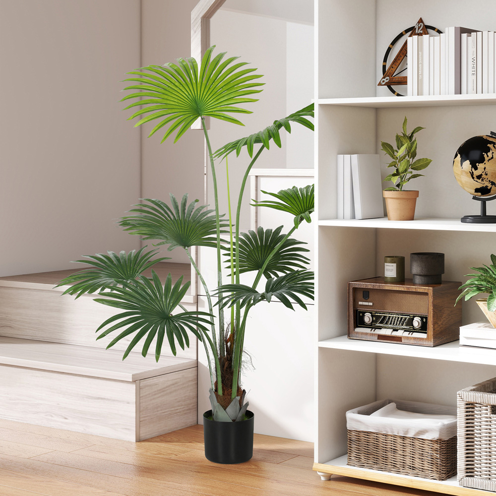 HOMCOM Palm Tree Artificial Plant Pot 145cm Image 2