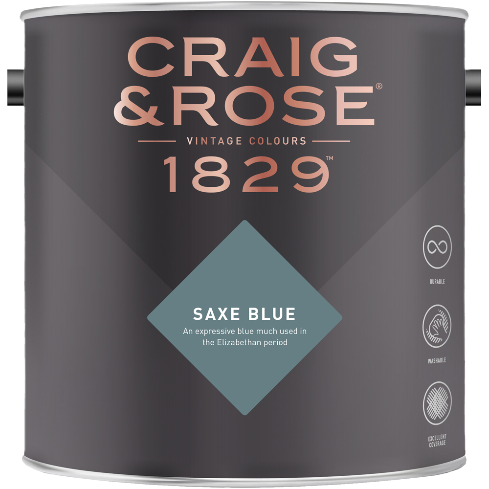 Craig & Rose Kitchen and Bathroom Saxe Blue Eggshell Paint 750ml Image 2