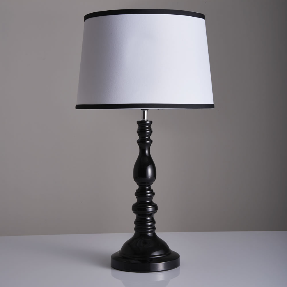 Wilko Black & White Table Lamp Image 1