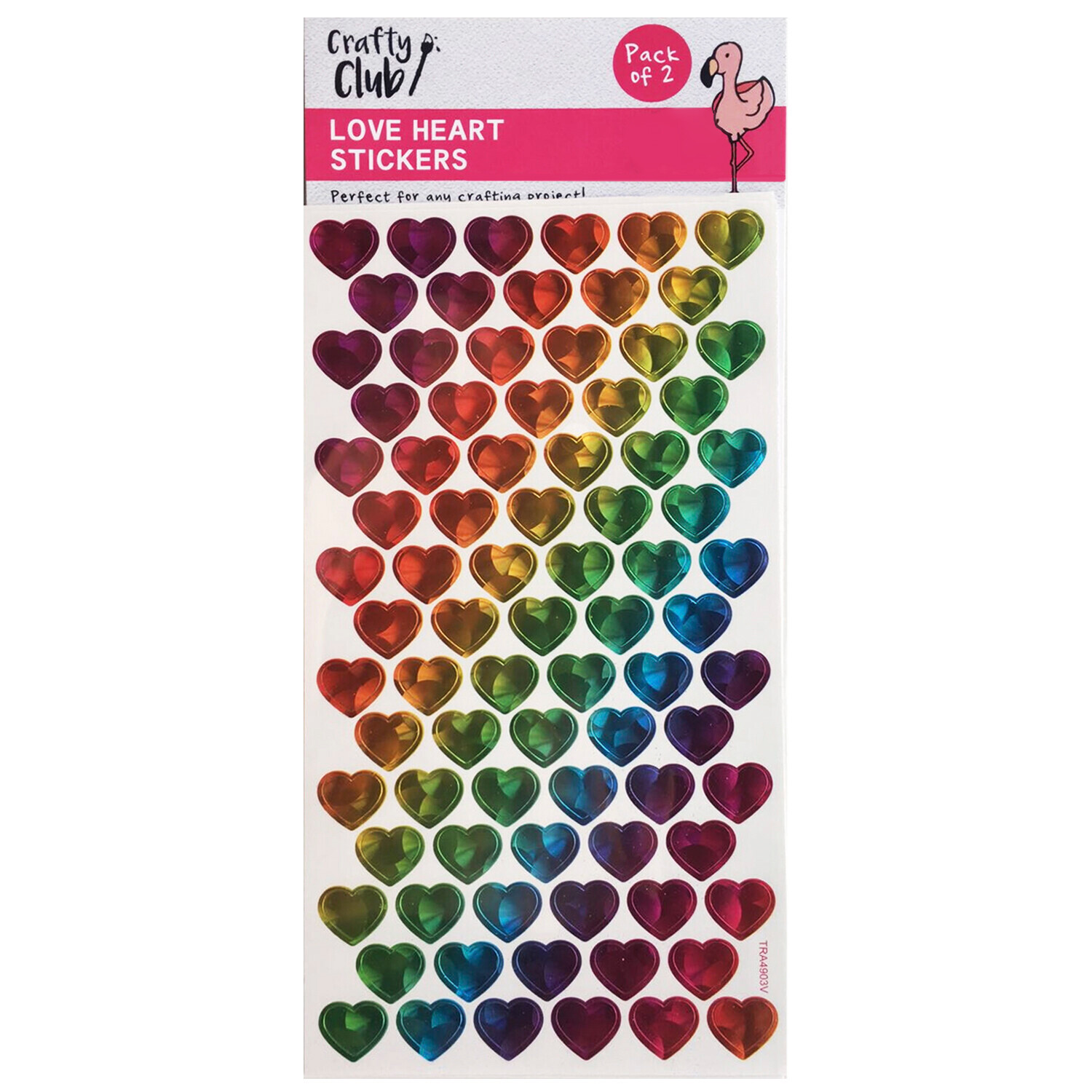 Crafty Club Pack of 2 Love Heart Sticker Sheets Image