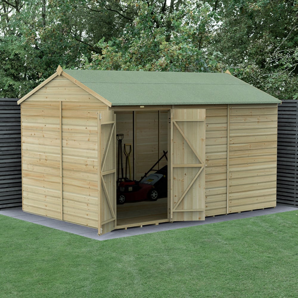 Forest Garden Beckwood 12 x 8ft Double Door Shiplap Reverse Apex Shed Image 2