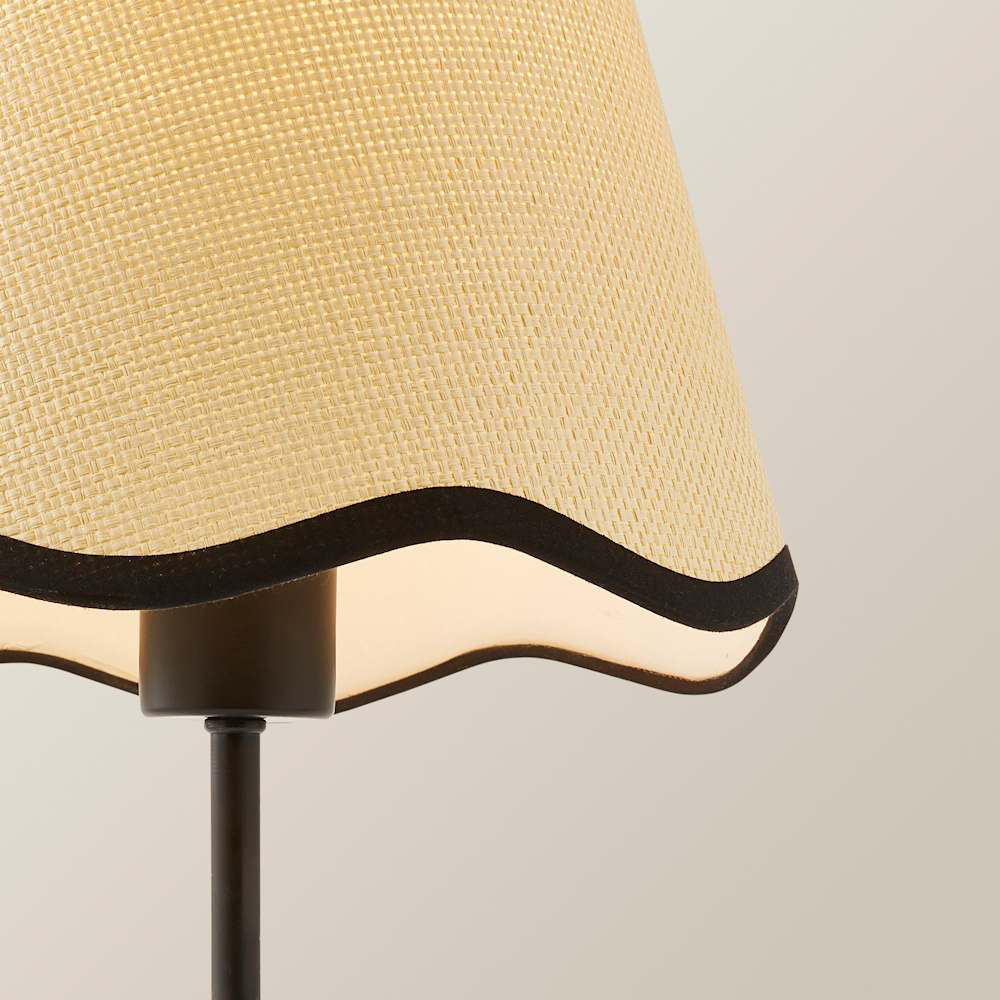 ValueLights Kaiden Black Scallop Trim Shade Dome Table Lamp Image 4