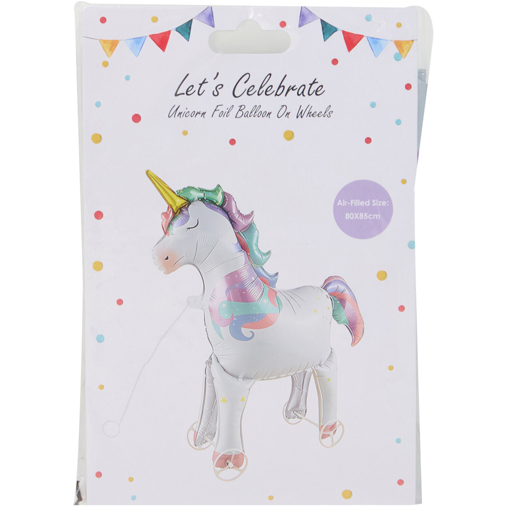 Unicorn or Dinosaur Foil Balloon on Wheels Image 2