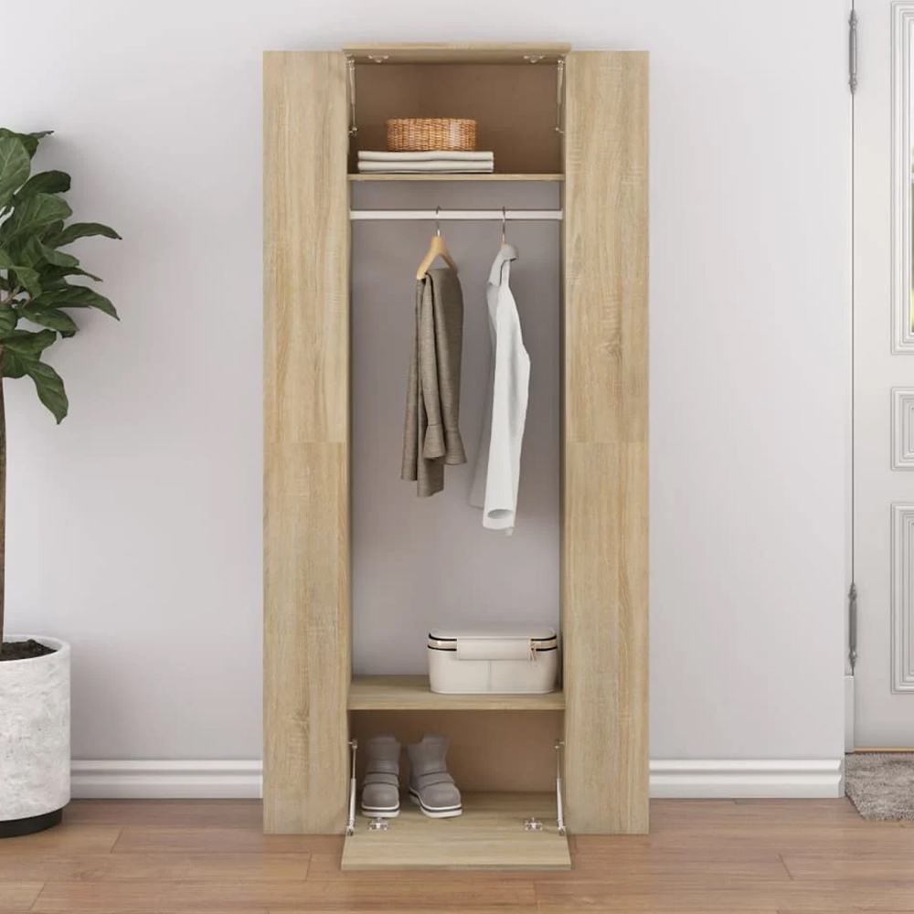 vidaXL Sonoma Oak Hallway Cabinet Set of 2 Image 1
