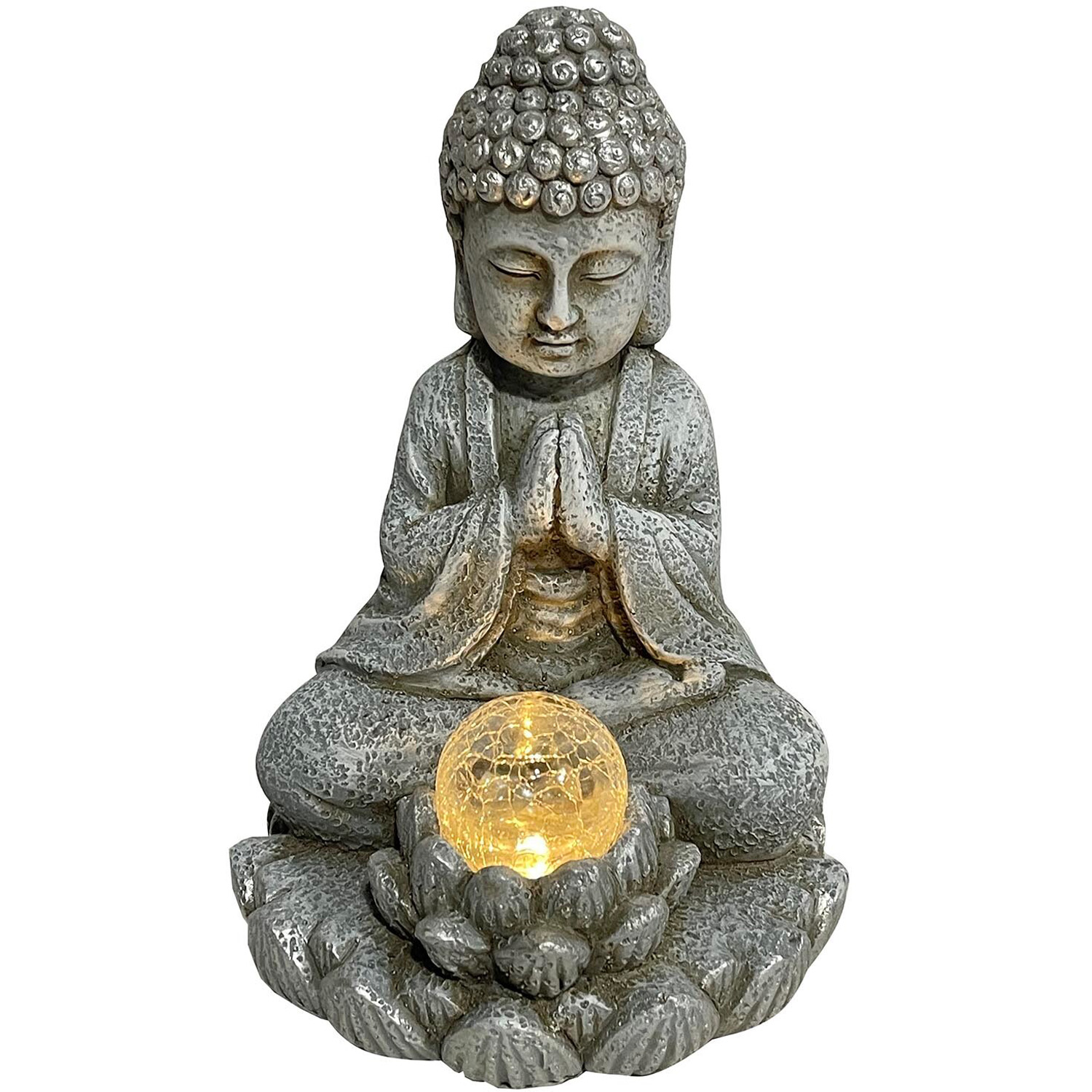 Solar Praying Buddha Ornament Light Image 2