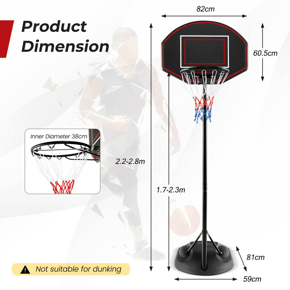 Costway Portable Basketball Hoop Set Image 9