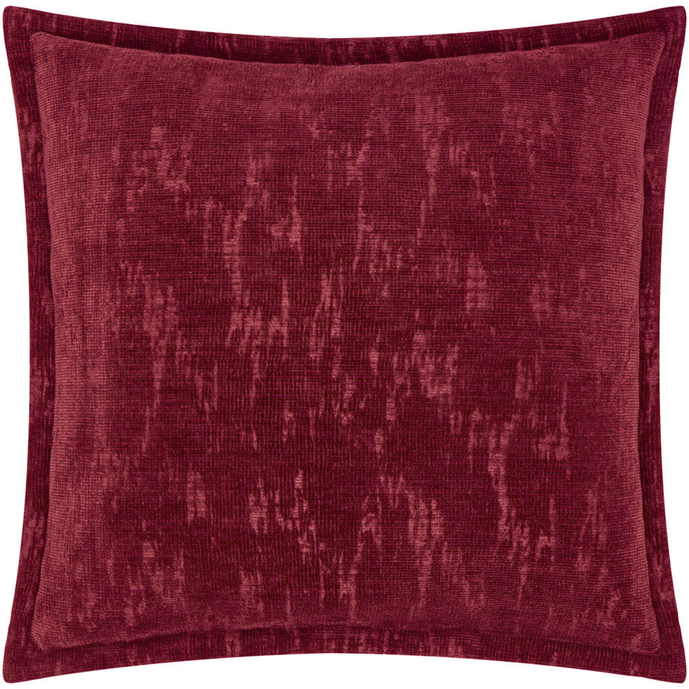 Paoletti Aurelio Jacquard Burgundy Chenille Cushion 45 x 45cm Image 1