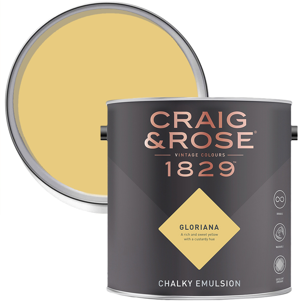Craig & Rose 1829 Vintage Walls and Ceilings Gloriana Chalky Matt Emulsion Paint 2.5L Image 1