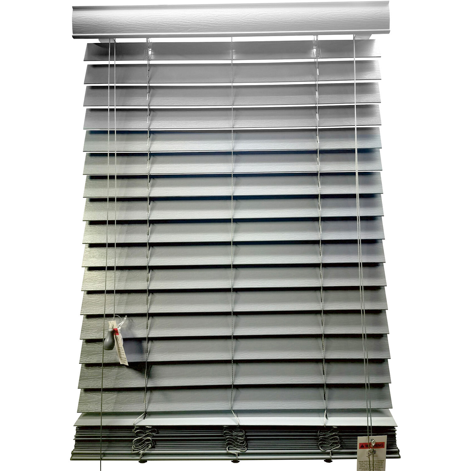 Wood Effect Venetian Blind 50mm - Silver / 90cm Image