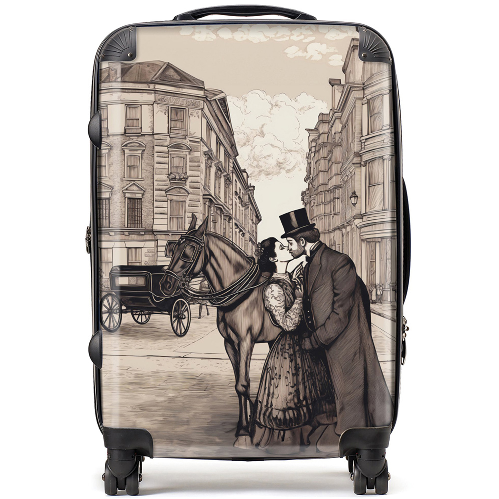 Warren Reed Designer Medium Victorian Lovers on a London Street Suitcase Image 1