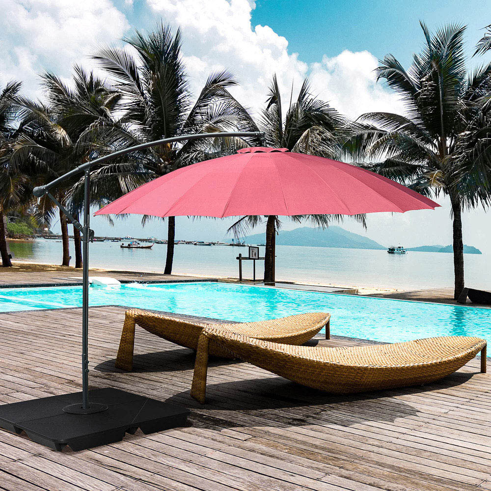 Outsunny 4 Piece Black Parasol Base Image 2