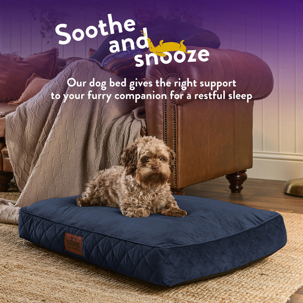Slumberdown Medium Blue Padded Pet Bed Image 3