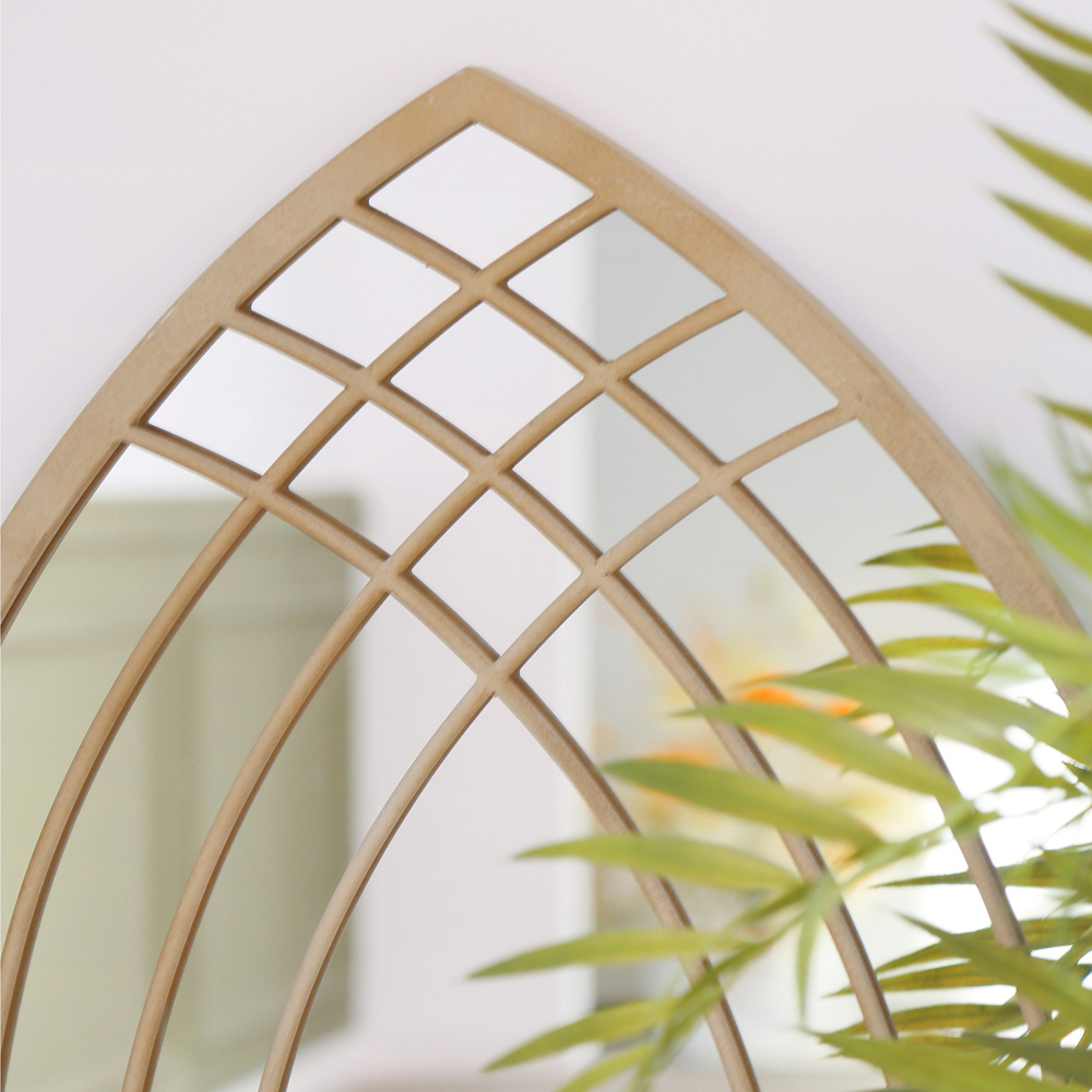 Charles Bentley Lisbon Cream Sand Effect Arched Wall Mirror Image 5