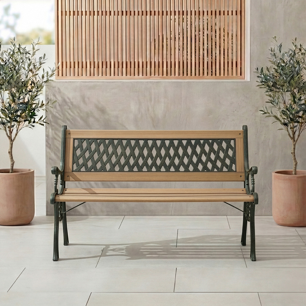 GARDEN VIDA Cross Style Garden Bench Image 3