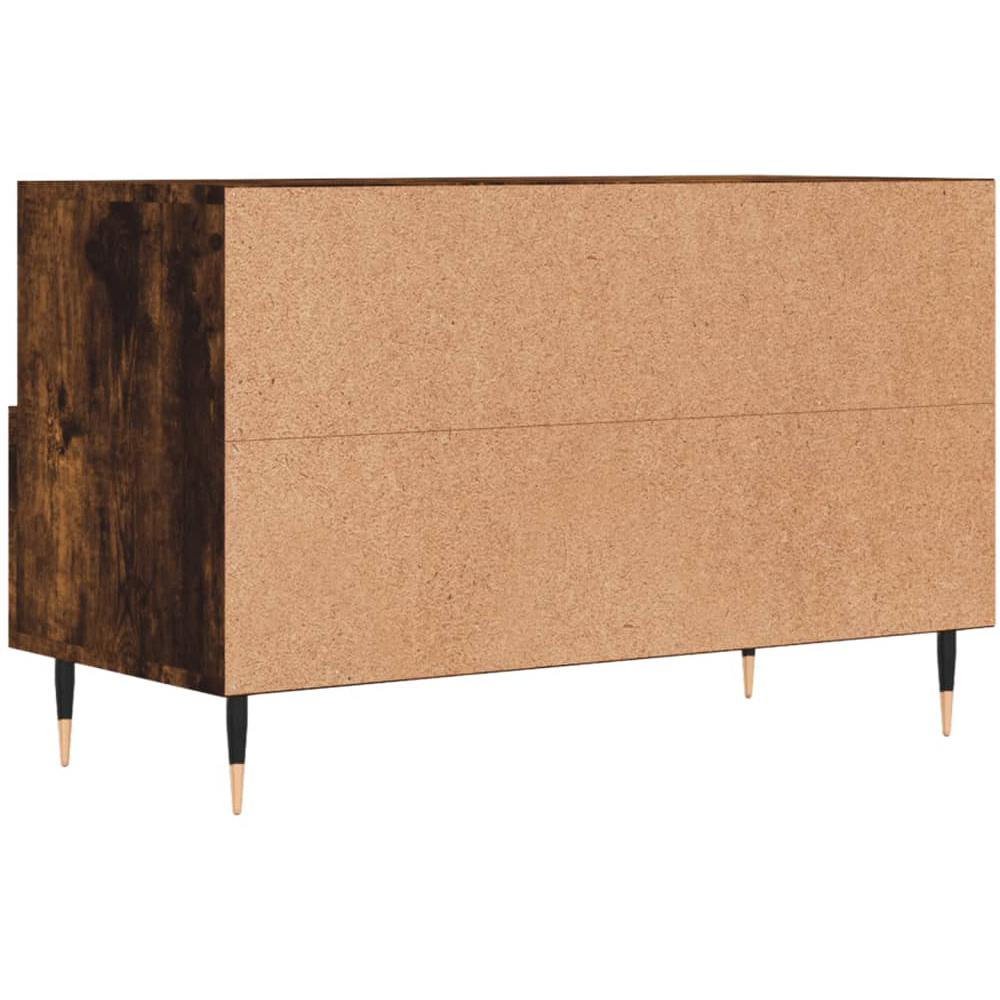 vidaXL 2 Drawer 2 Shelf Smoked Oak Wooden TV Cabinet Image 6
