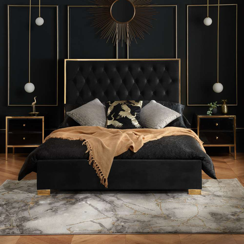 Birlea Chelsea King Size Black and Gold Bed Frame Image 8