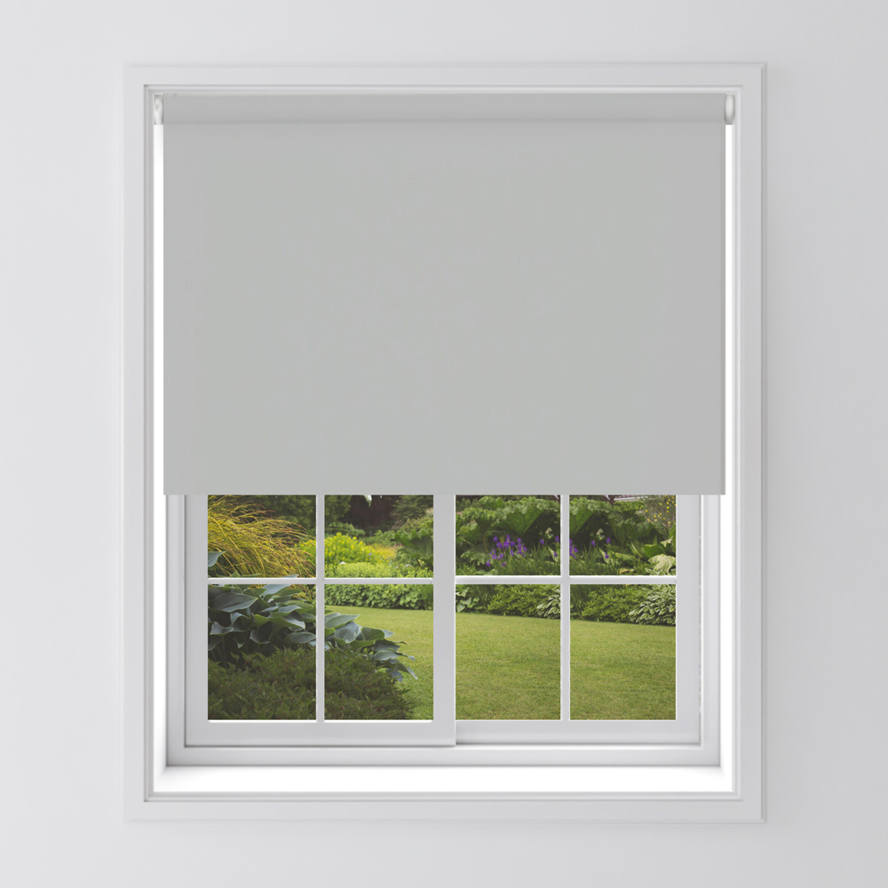 Caecus Light Grey Dimout Straight Edge Roller Blind 150 x 210cm Image 1