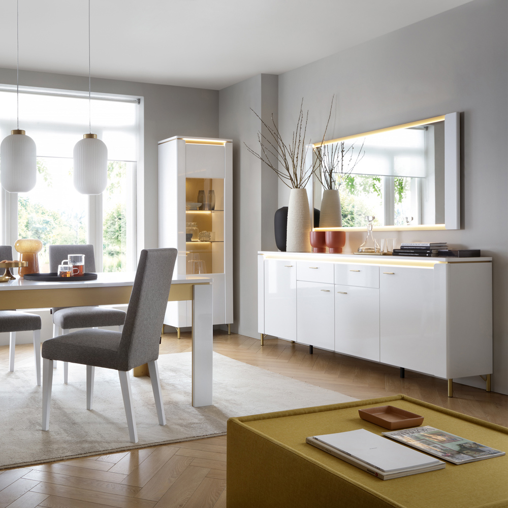 Furniture To Go Lazio 4 Door 2 Drawer Alpine White Sideboard Image 4