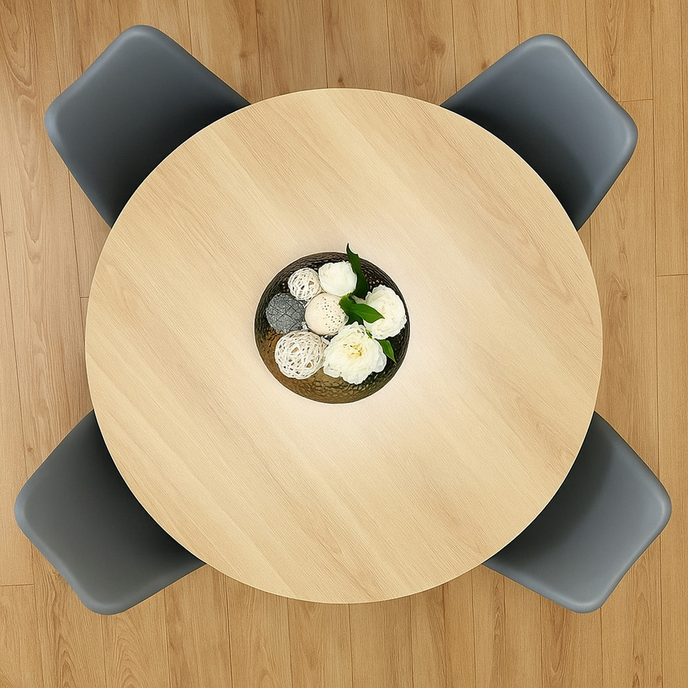 Kosy Koala 4 Seater Round Dining Set Grey Image 4