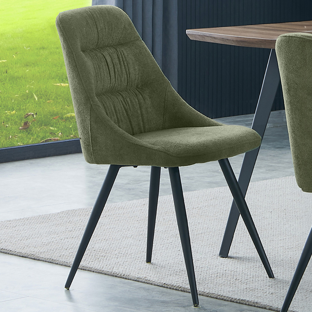Shankar Cornith Set of 2 Green Linen Dining Chair Image 1