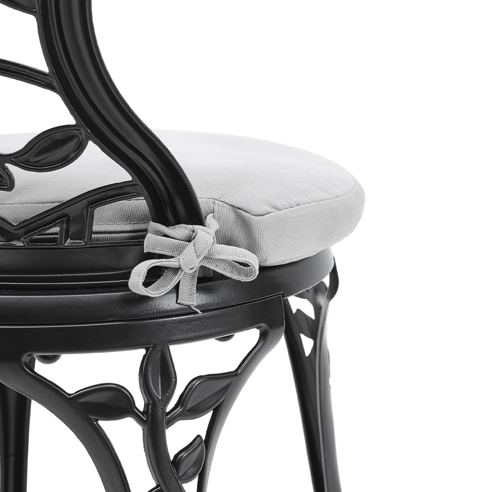 Living and Home 2 Seater Leaf Cast Aluminium Bistro Set Image 5