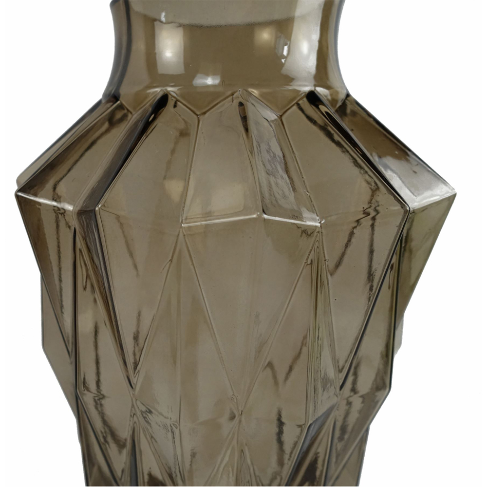 Botanik Brown Geometric Glass Vase 30cm Image 4
