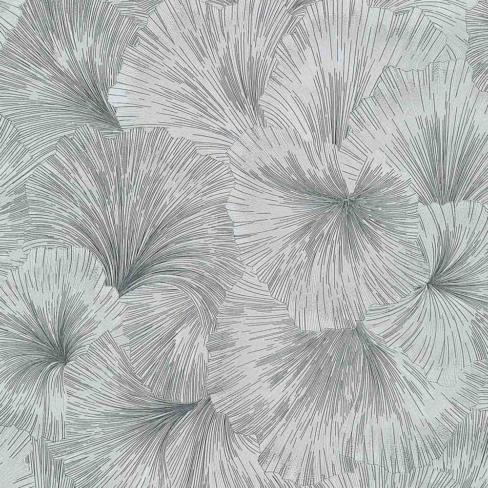 Erismann Stunning Ginkgo Flower Grey and Silver Vinyl Wallpaper Image 1