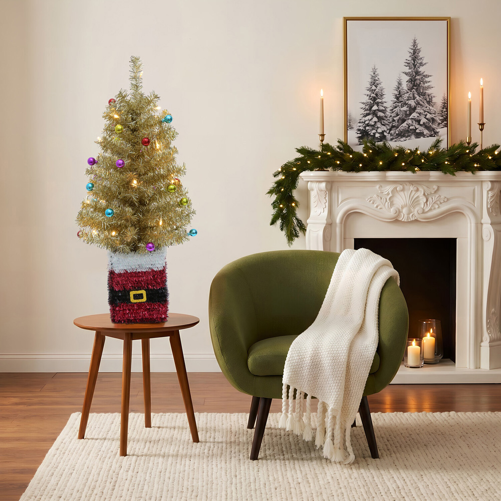 Tinsel Santa Base Tree Image 7