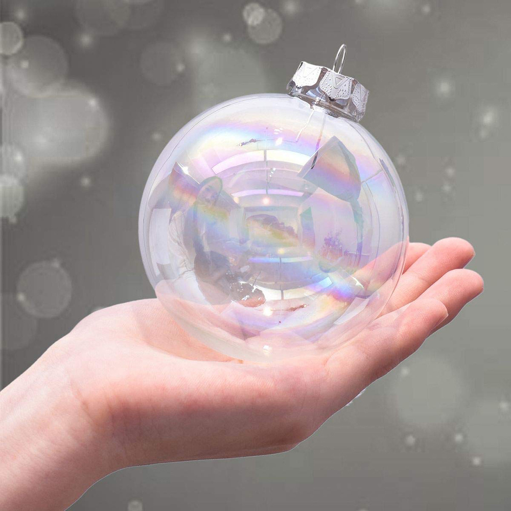 Living and Home Rainbow Glass Christmas Baubles 5 Pack Image 2