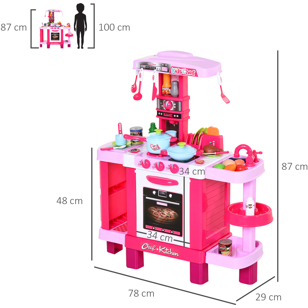 Tommy Toys Kids 38 Piece Pink Kitchen Play Set with Sound and Lights Image 7