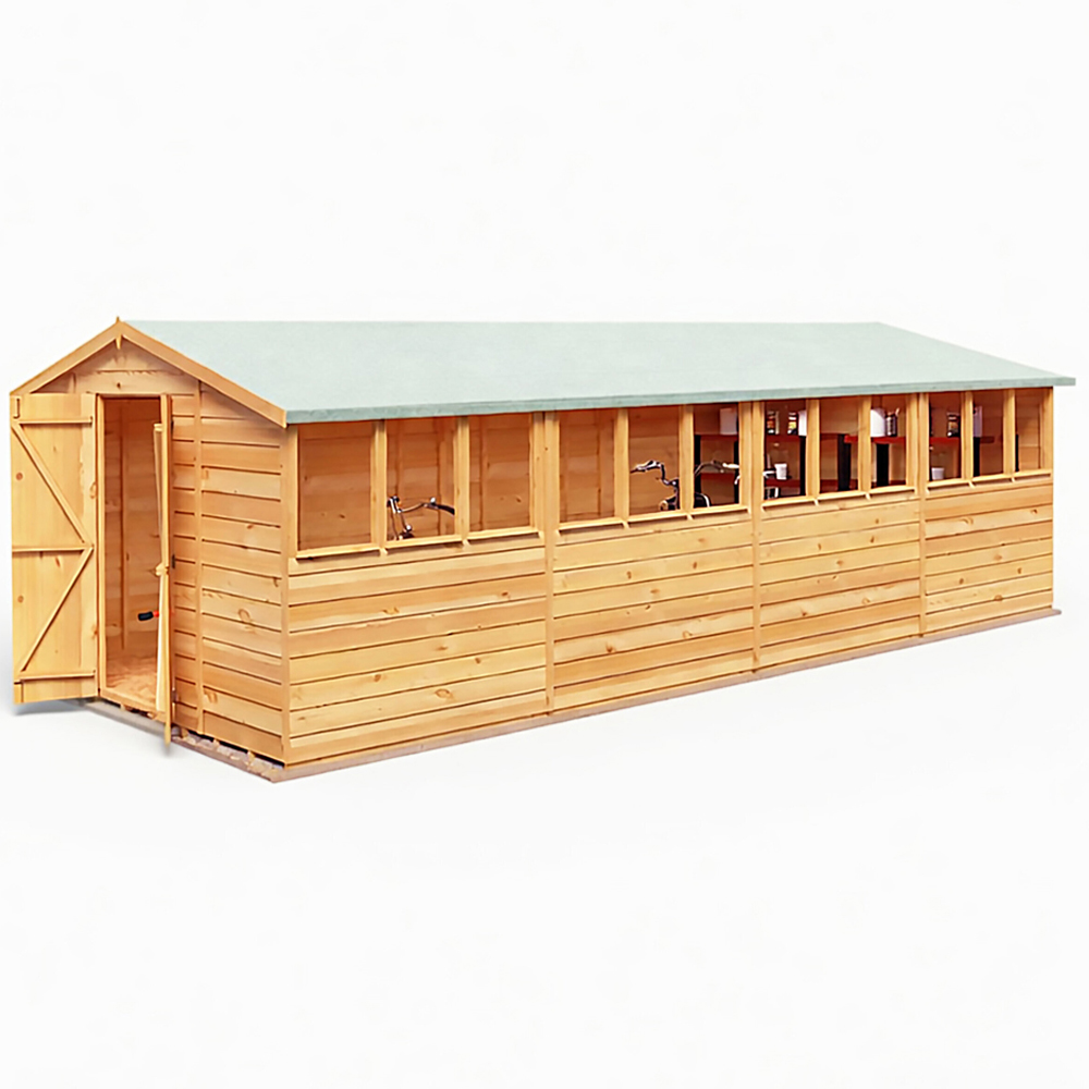 Shire 10 x 20ft Double Door Dip Treated Overlap Apex Shed Image 2
