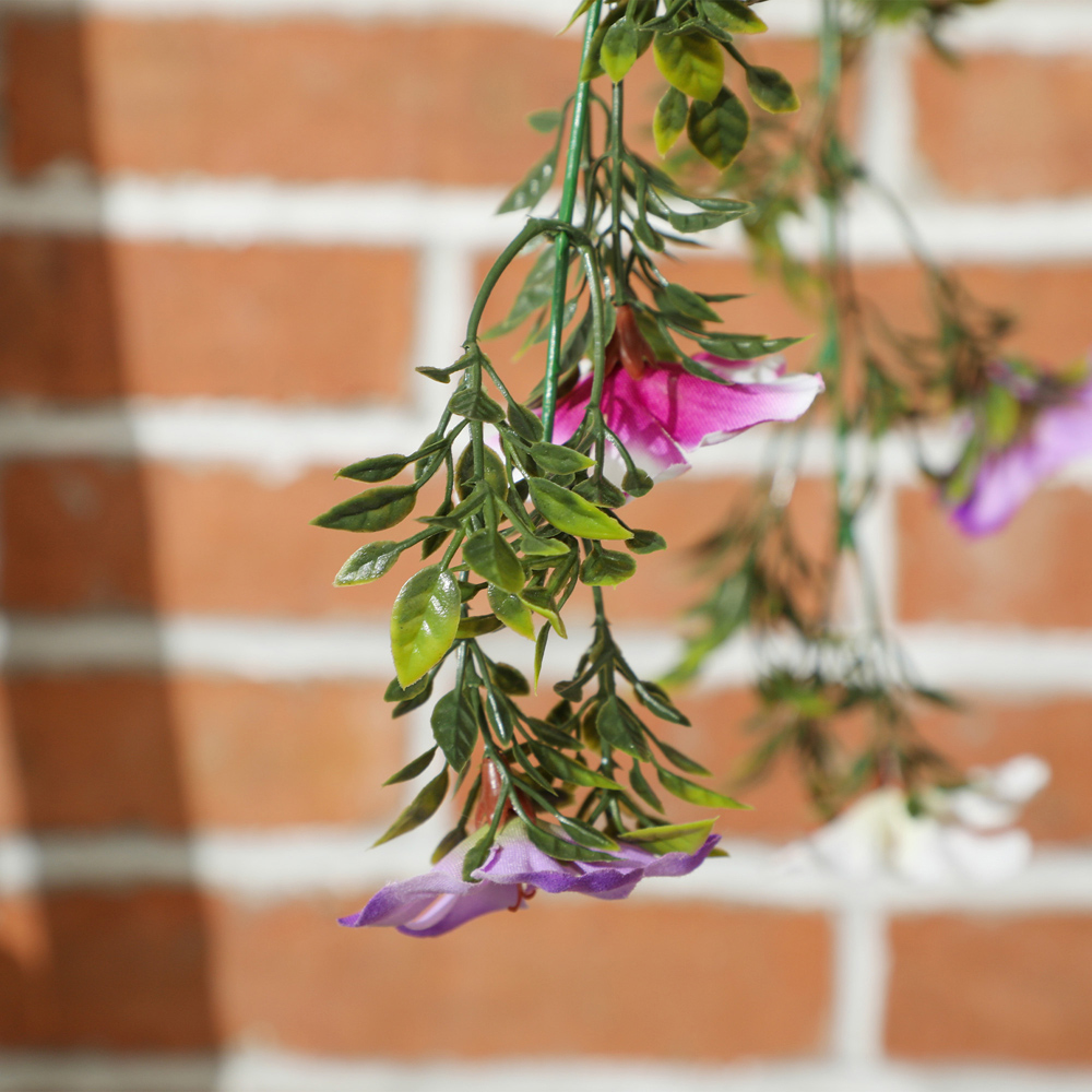 Portland Azalea Flower Artificial Plants in Hanging Basket 2 Pack Image 3