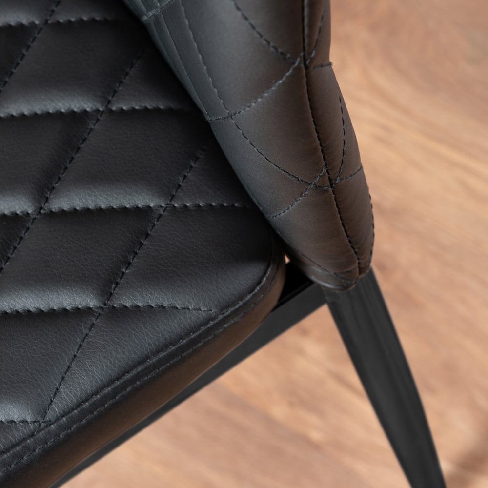 Furniturebox Copeland Valera Marble Effect 6 Seater Dining Set White and Black Image 7