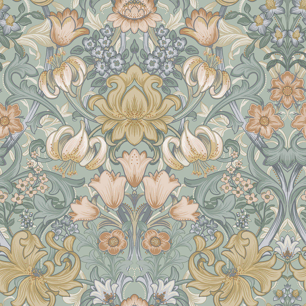 Holden Decor Ornamental Floral Aqua Wallpaper Image 1