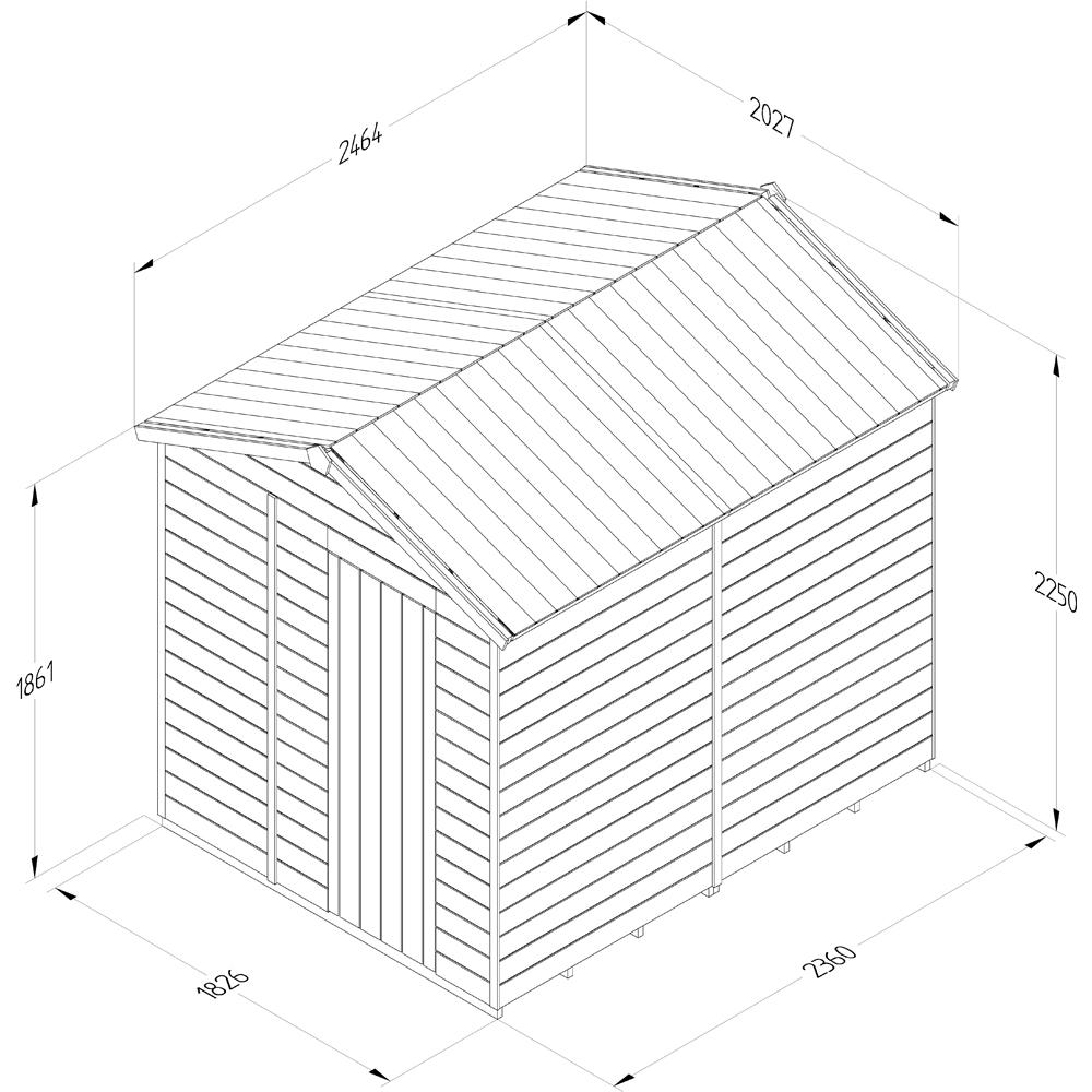 Forest Garden Timberdale 6 x 8ft Apex Shed Image 9