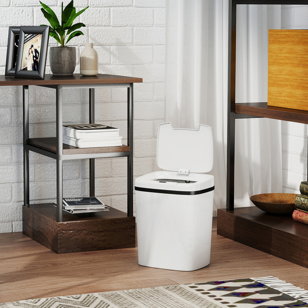HOMCOM White Automatic Kitchen Sensor Bin 15L Image 7