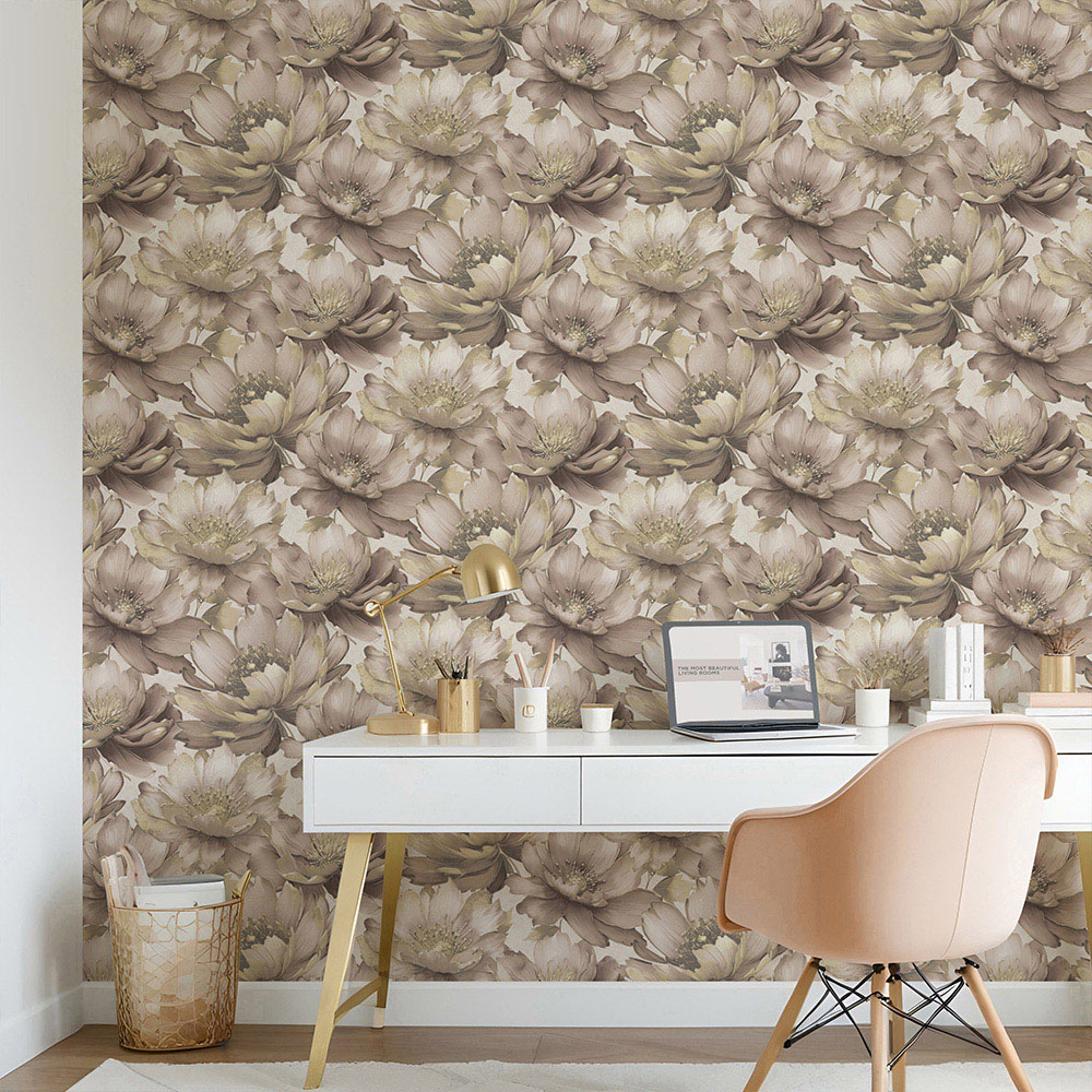 Muriva Aminah Floral Blush Wallpaper Image 5