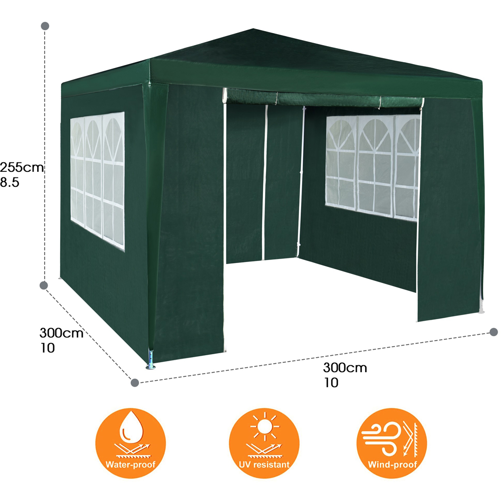 Green 3 x 3m Event Gazebo with Removable Sides Image 6