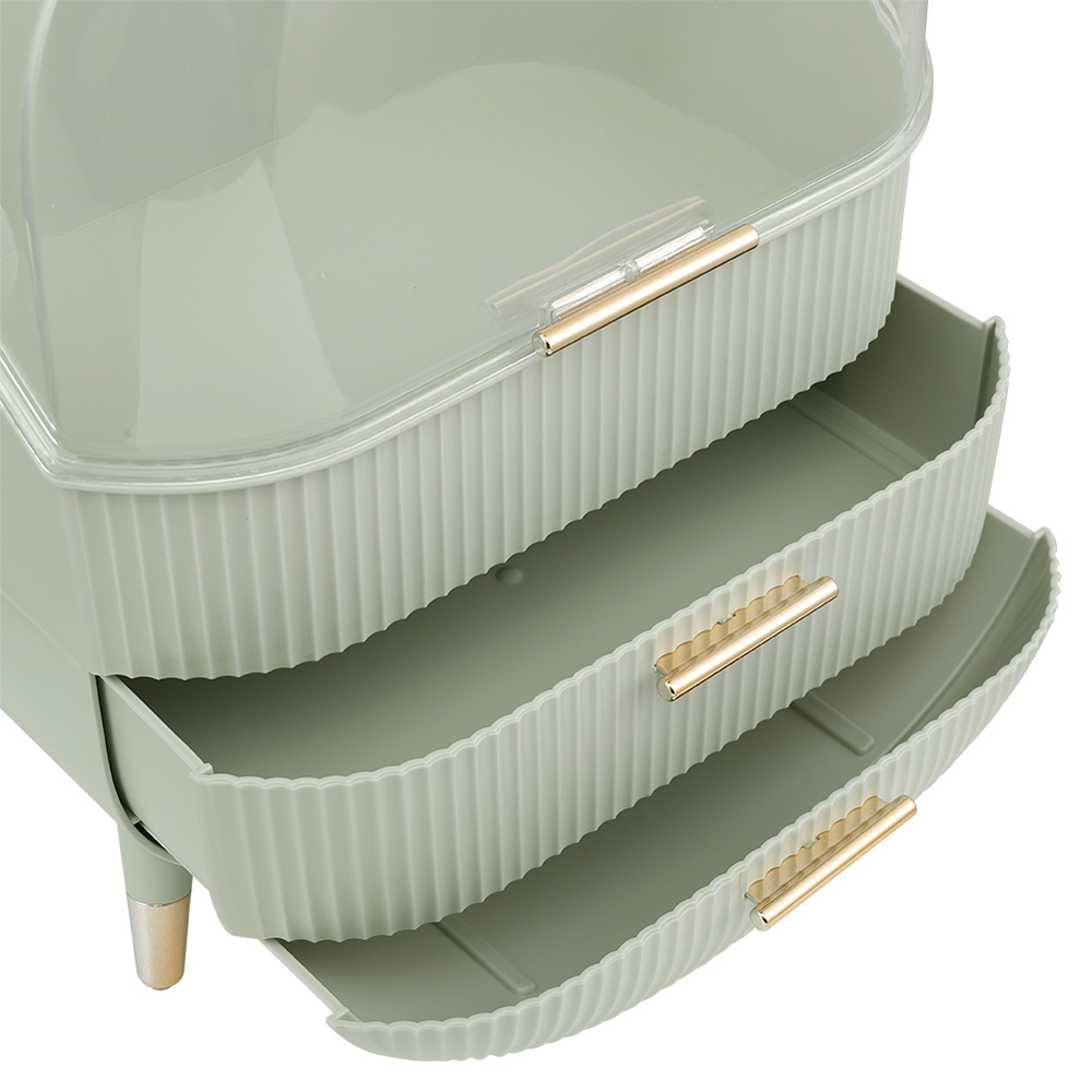 Living and Home Cream Makeup Organizer Box Image 4