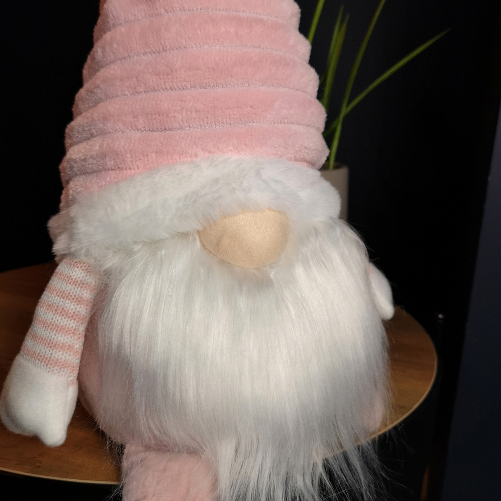 Samuel Alexander Pink Plush Sitting Gonk Christmas Decoration with Grooved Hat 51cm Image 3