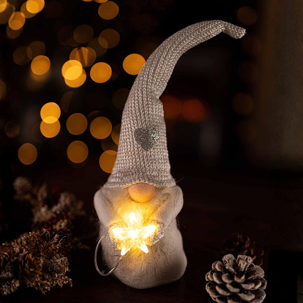 Marco Paul Warm White LED Plush Gonk Christmas Decoration 26cm Image 2