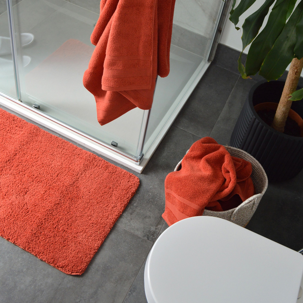 Allure Bath Fashions Luxury Zero Twist Egyptian Cotton Terracotta Hand Towel 50 x 85cm 2 Pack Image 2