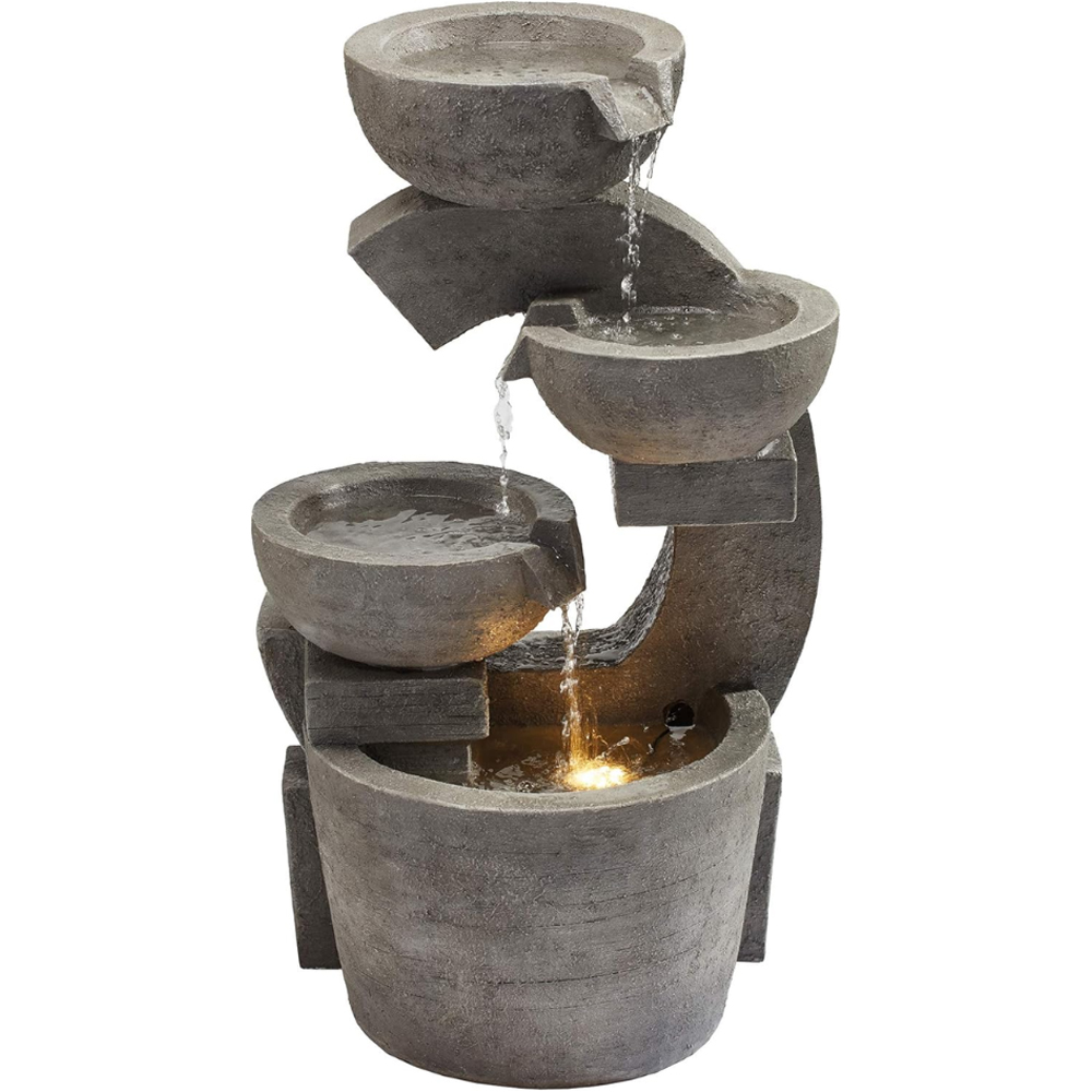 Serenity 4-Tier LED Sculpted Bowl Water Feature Image 1